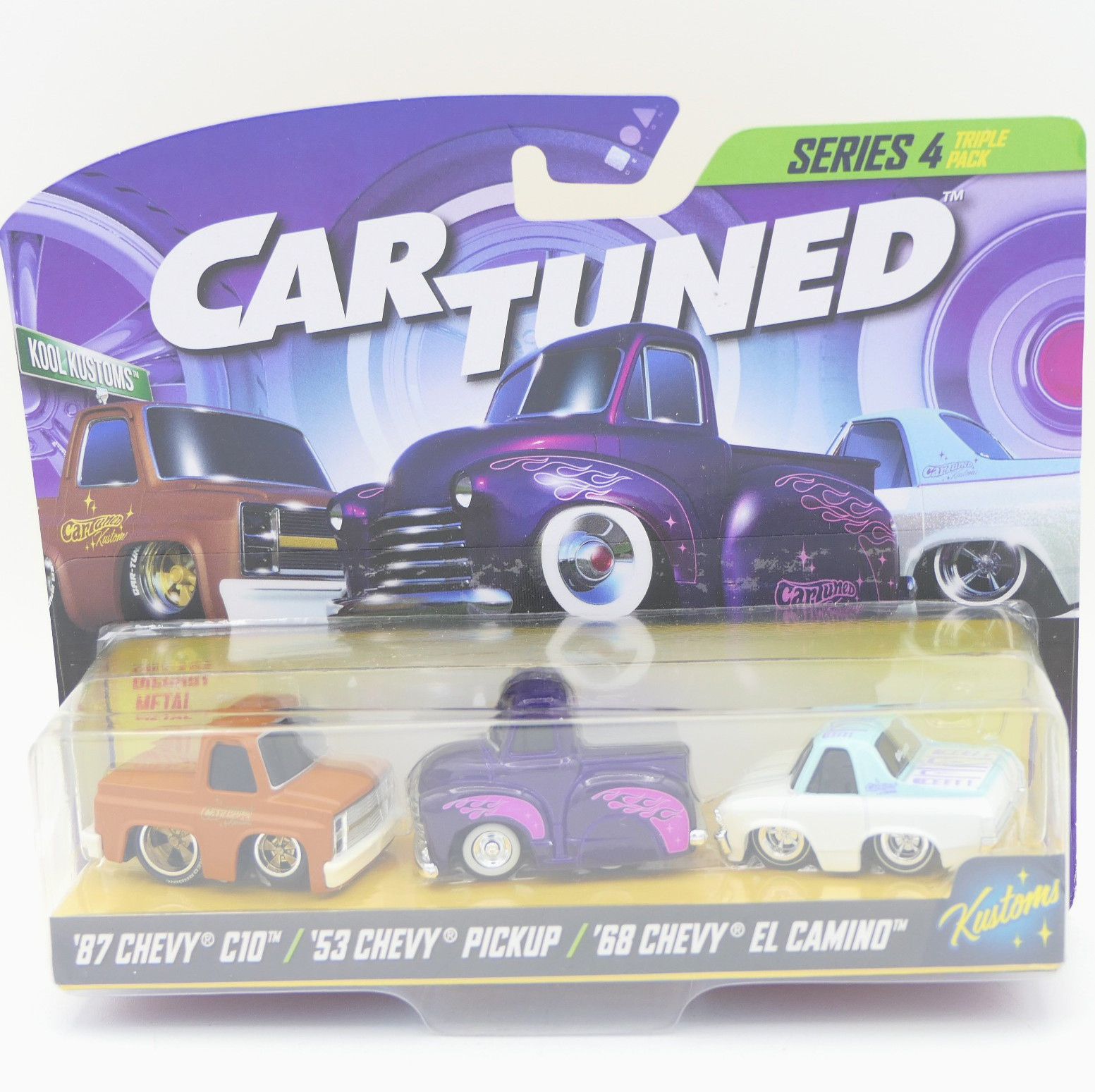 MGA Car Tuned Series 4 Triple Pack Chevy Kustoms Diecast Metal Cars Age 6+