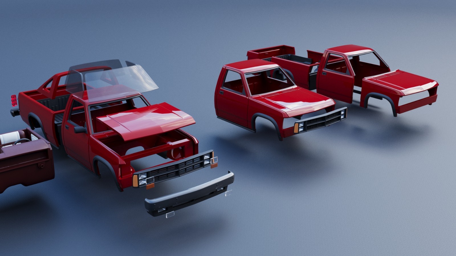 3d printed Dodge Dakota Shelby 1989 model car collectible replica