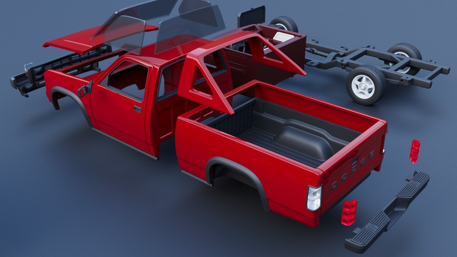 3d printed Dodge Dakota Shelby 1989 model car collectible replica