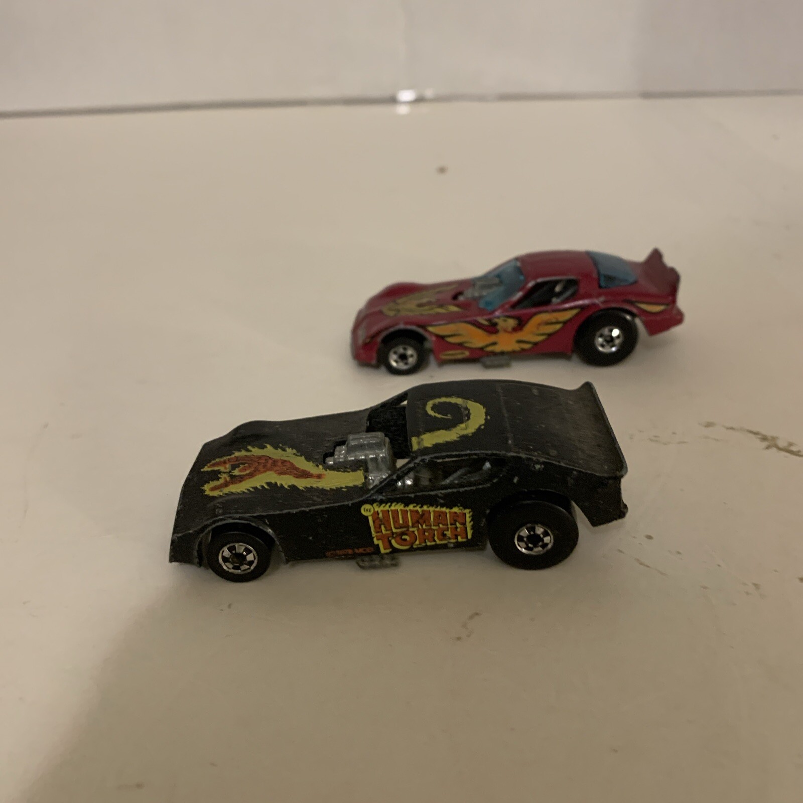 Lot Of 2 Hot Wheels Funny Car Dragsters Human Torch And Firebird Loose