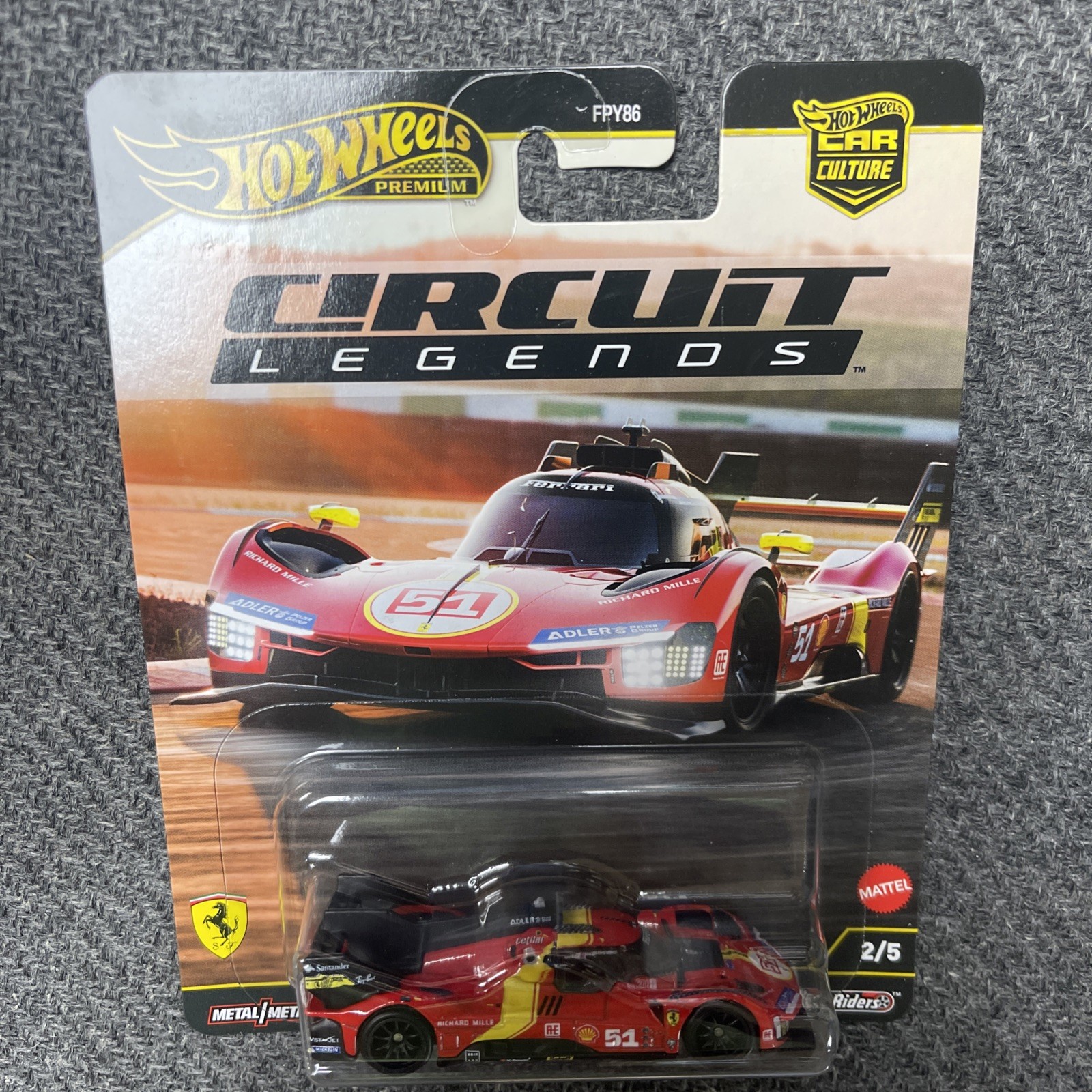 Hot Wheels Premium Ferrari 499P Circuit Legends Car Culture 2/5 Metal/Metal