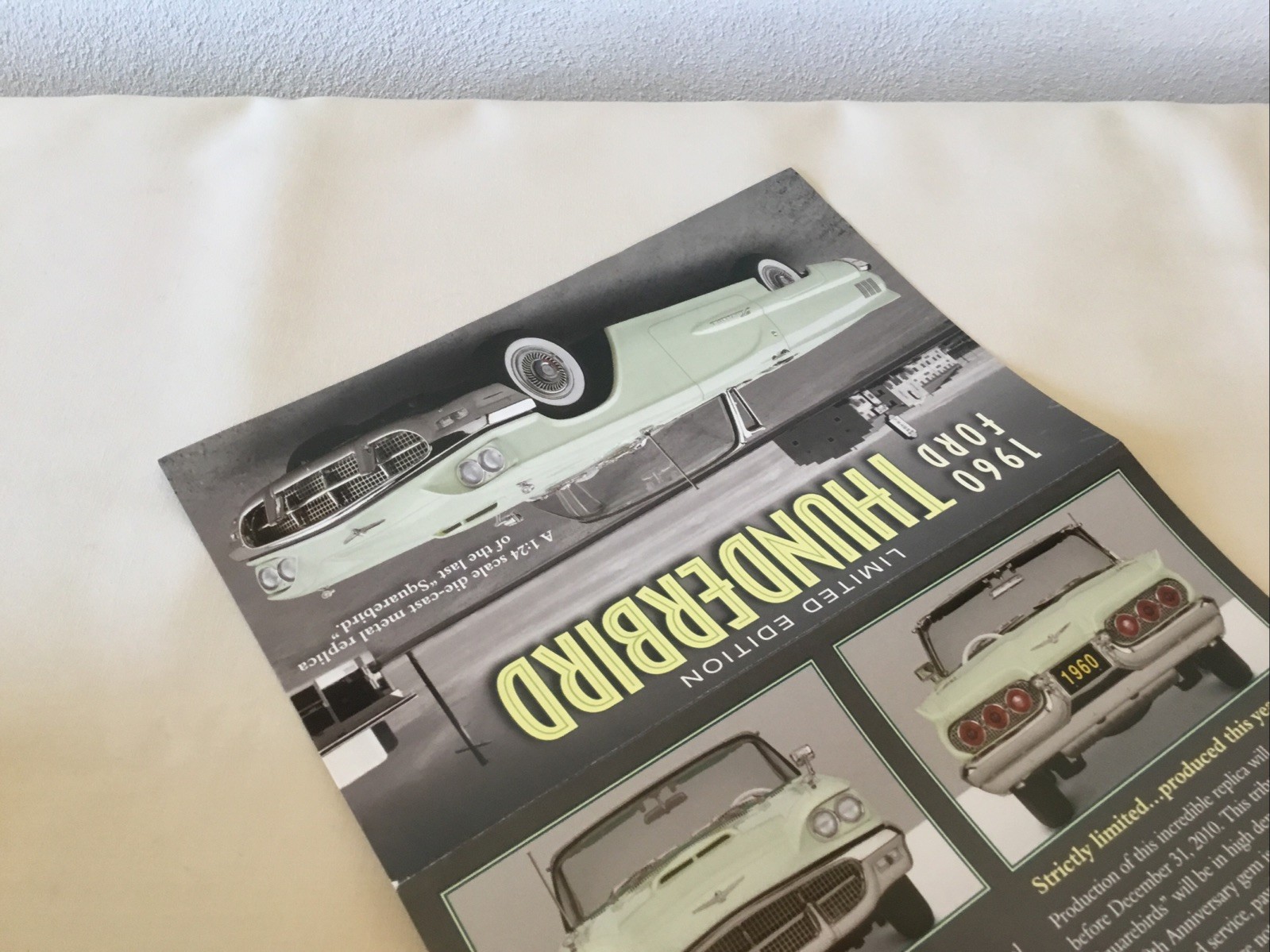 Danbury Mint 1960 Ford Thunderbird Limited Edition Brochure Paperwork Only 1:24