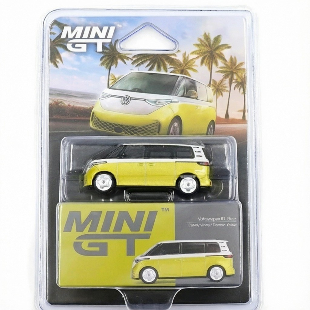 Mini GT Volkswagen ID.Buzz Candy White Pomelo Yellow 1:64 Model Car MGT01110-1A