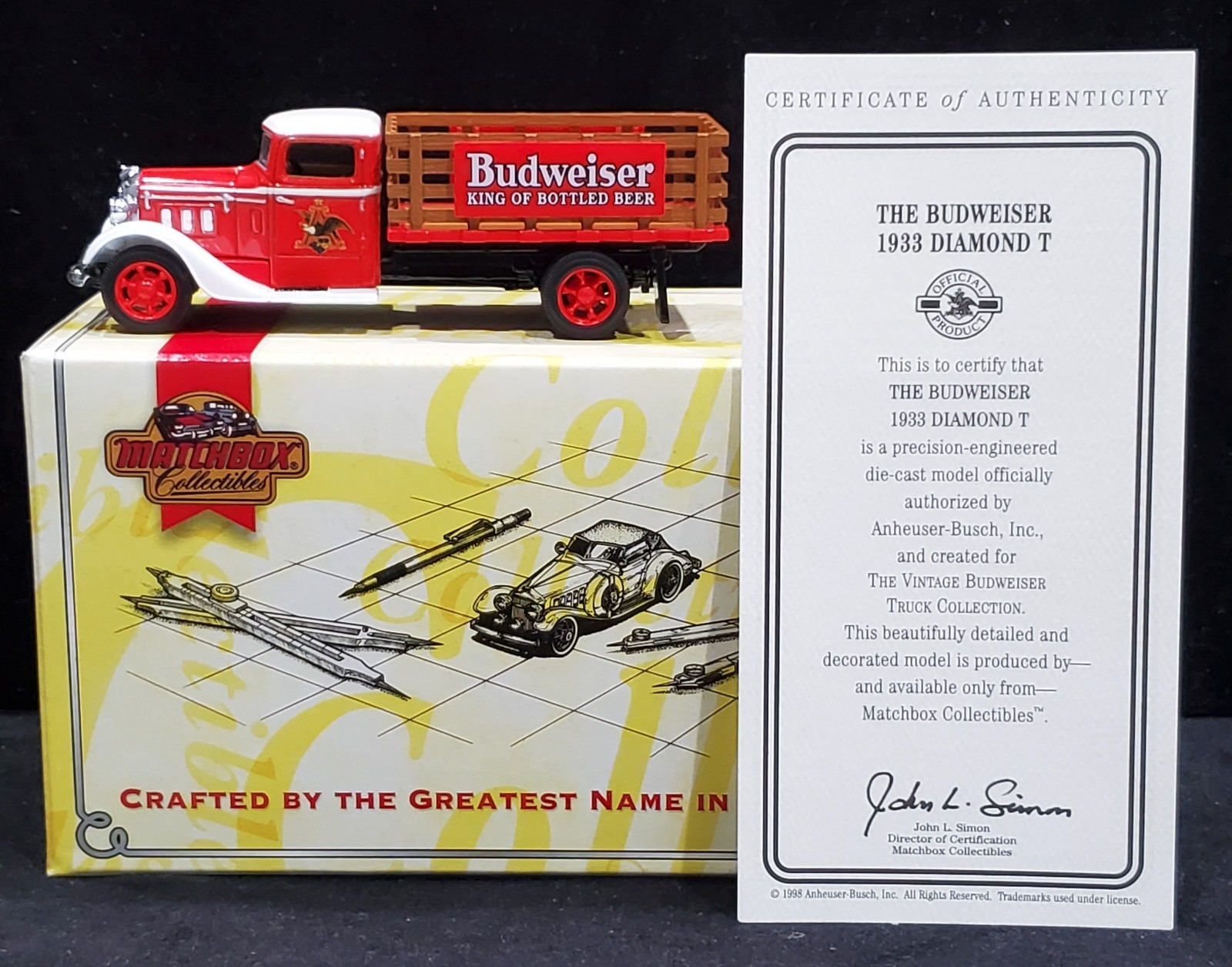 Matchbox 33 1933 Diamond T Budweiser Beer Anheuser-Busch Truck YYM35253 1:43