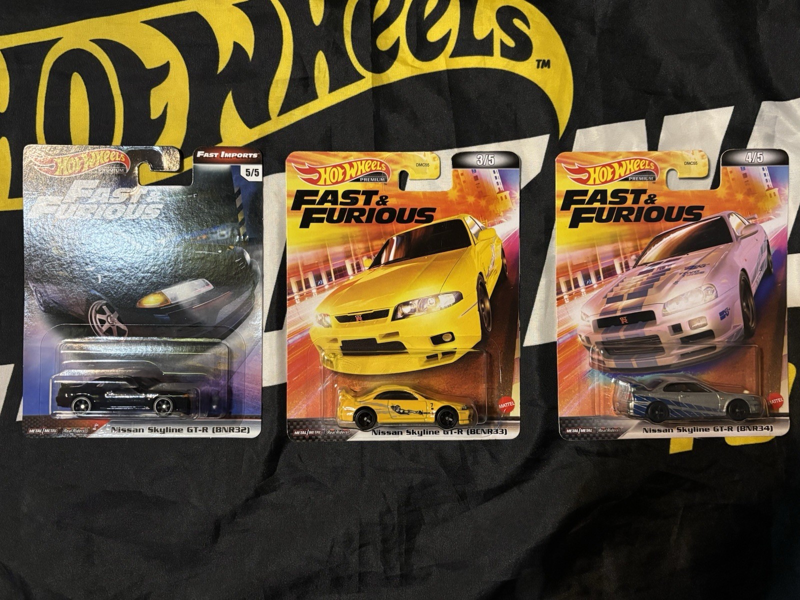 Hot Wheels Premium Fast & Furious 3 Car Bundle Nissan Skyline R32/R33/R34