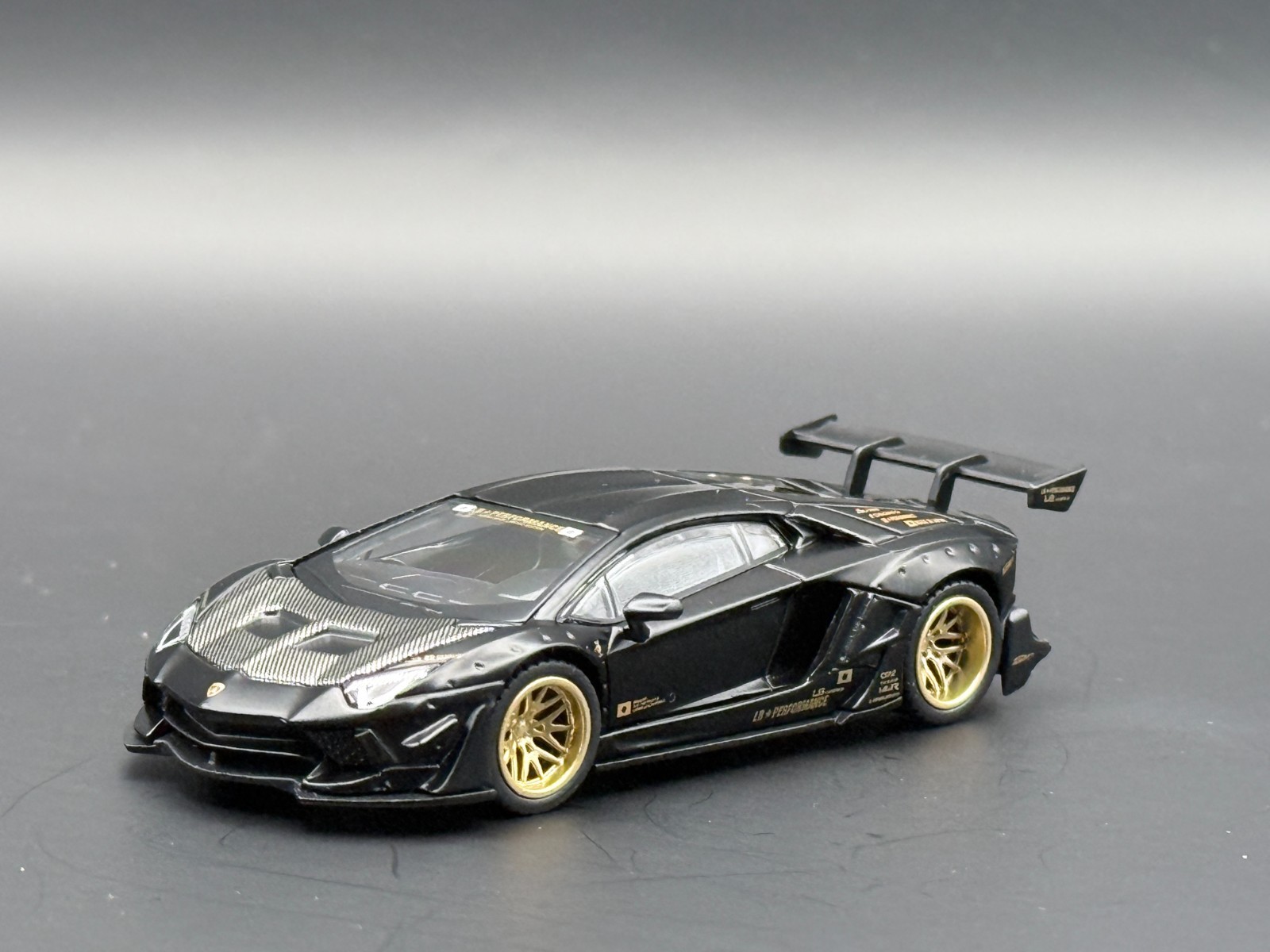 Mini GT LB-WORKS Lamborghini Aventador Matte Black #1087 1/64