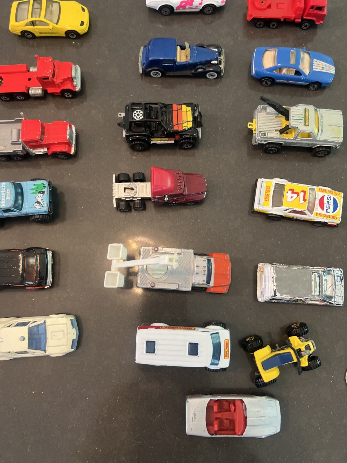 Lot Of 33 Diecast & Plastic Vintage Cars Trucks Mixed Brands See Description