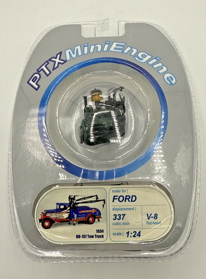 PTX MINI ENGINE 1934 FORD BB-157 TOW TRUCK 1:24 337 CUBIC INCH V-8 FLAT HEAD