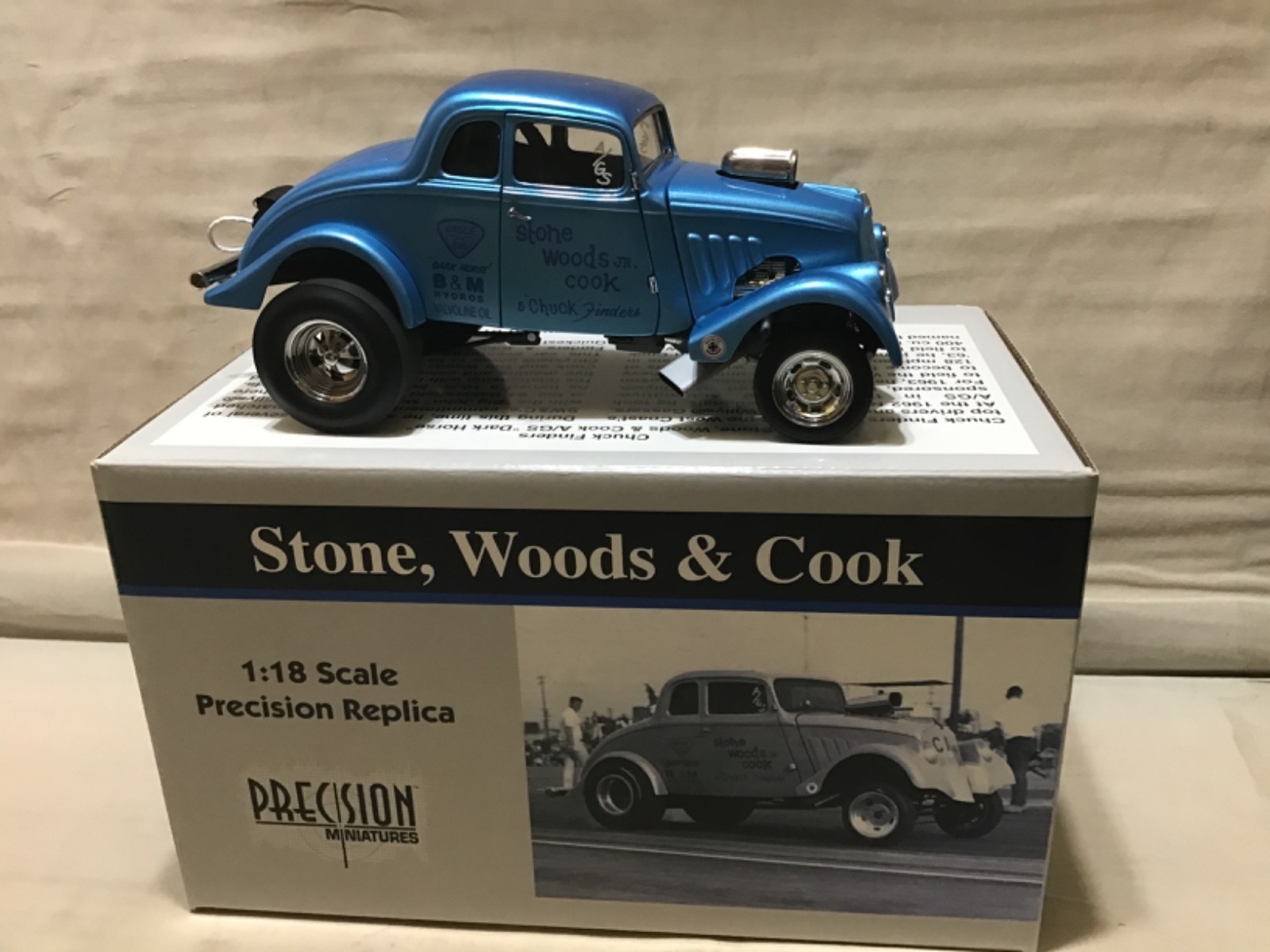 STONE WOODS & COOK B&M 1933 WILLYS GASSER 1/18 PRECISION MINIATURES NHRA PRM06