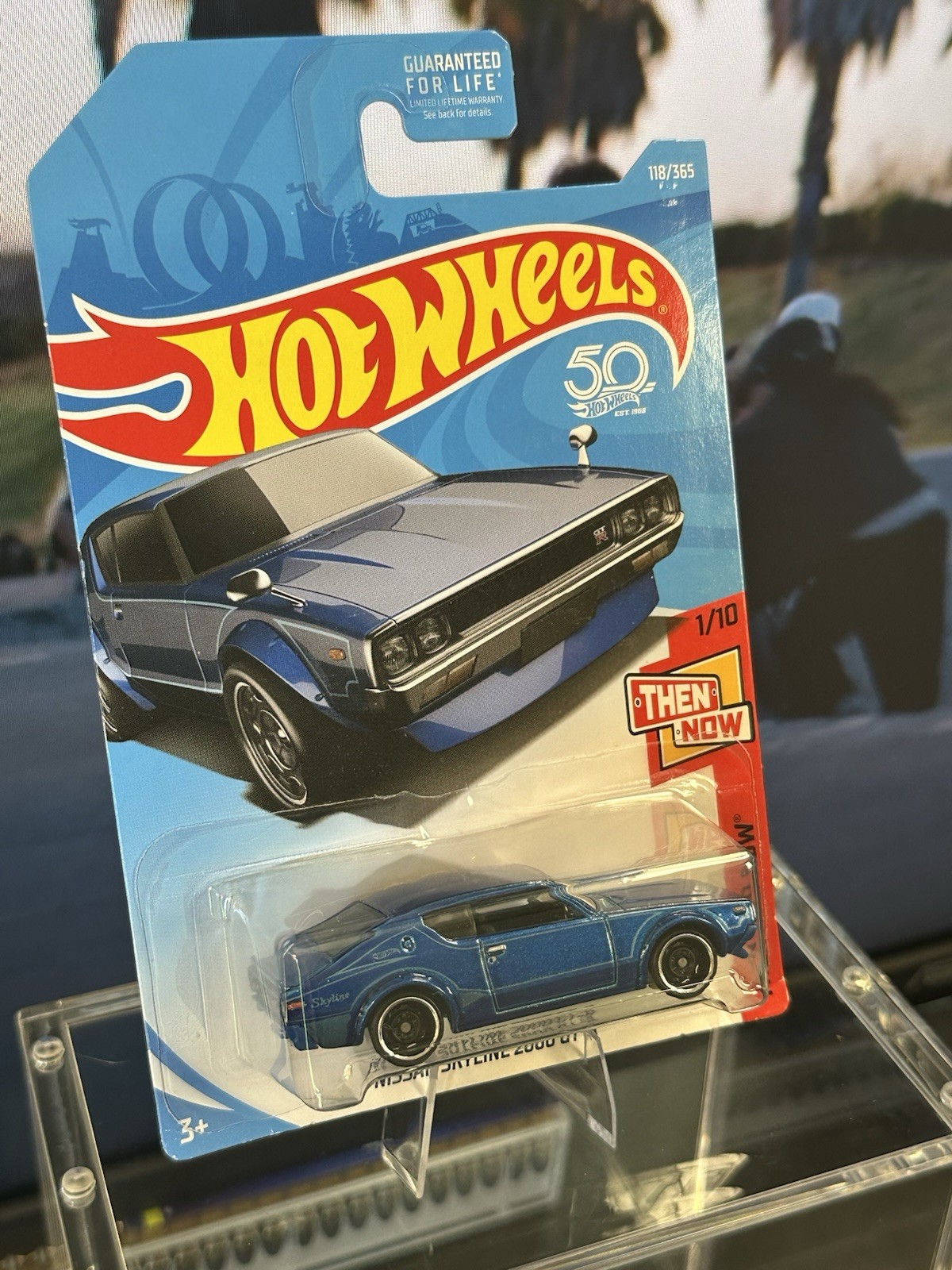 Nissan Skyline 2000 GTR Blue Hotwheels 2017 Then & Now