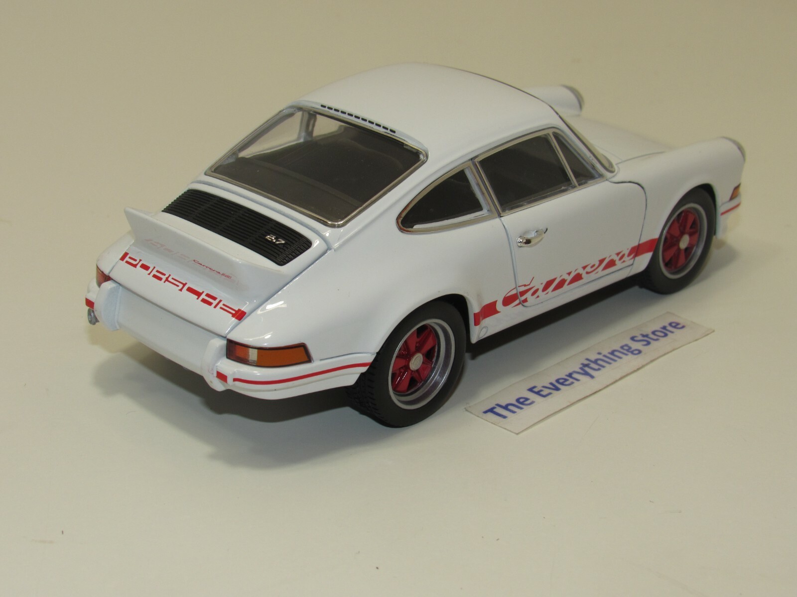 WELLY PORSCHE 911 CARRERA RS 2.7 1/24 SCALE BRIGHT WHITE & RED NO BOX FREE SHIP