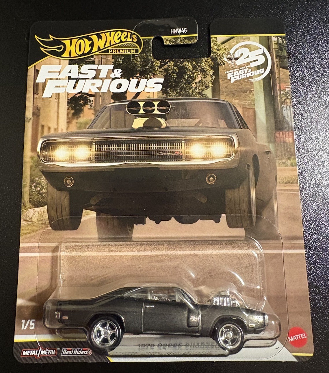 2026 HOT WHEELS PREMIUM FAST & FURIOUS 25YR 1/5 1970 DODGE CHARGER RT CHASE