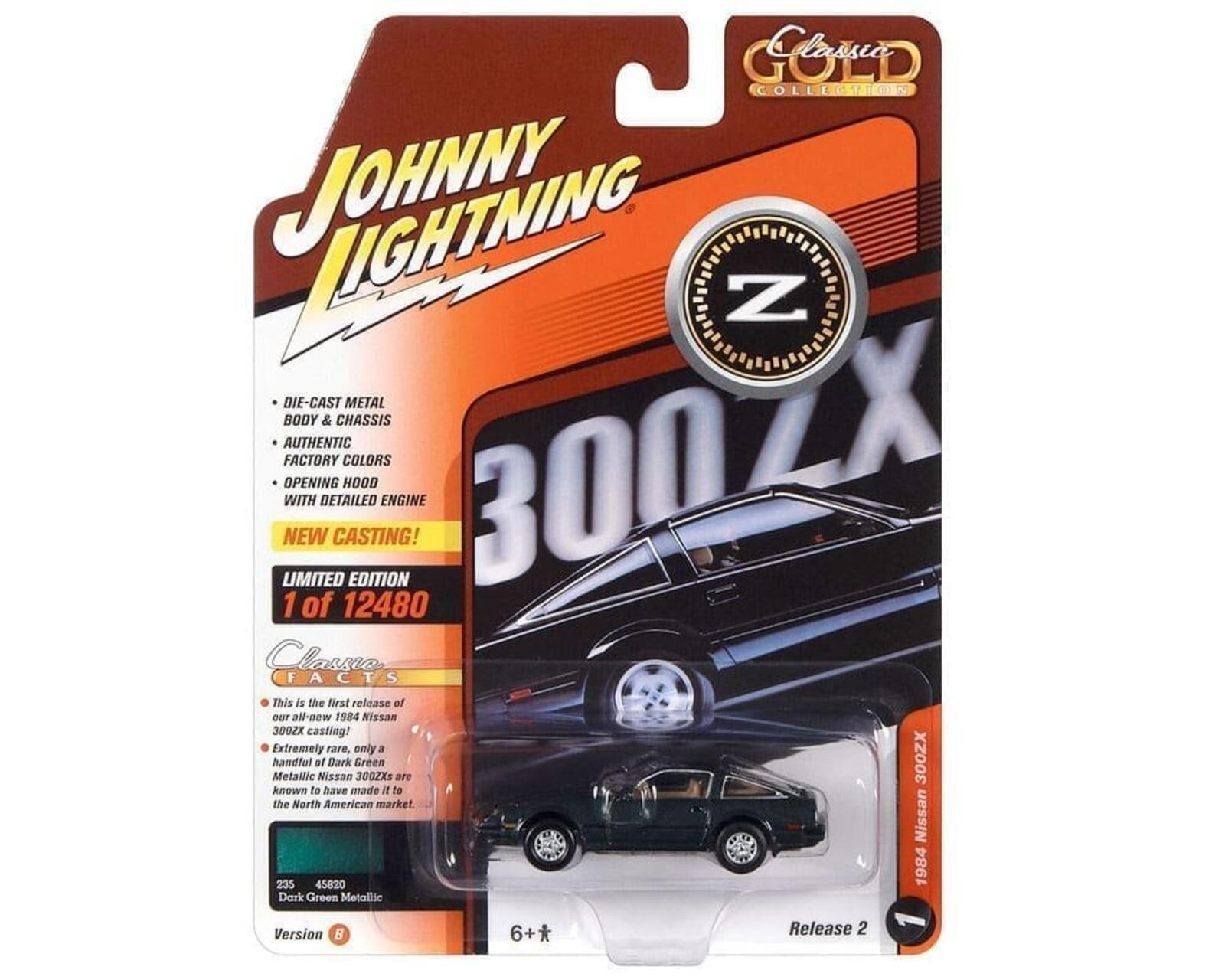 Johnny Lightning 1984 Nissan 300ZX Dark Green Metallic 1:64 Diecast Model