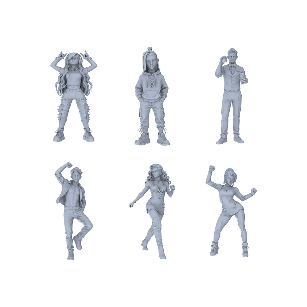 MRY-SFW LYTR048 1/64/87/120/160 Nightclub Party Dancers Service Staff Miniatures