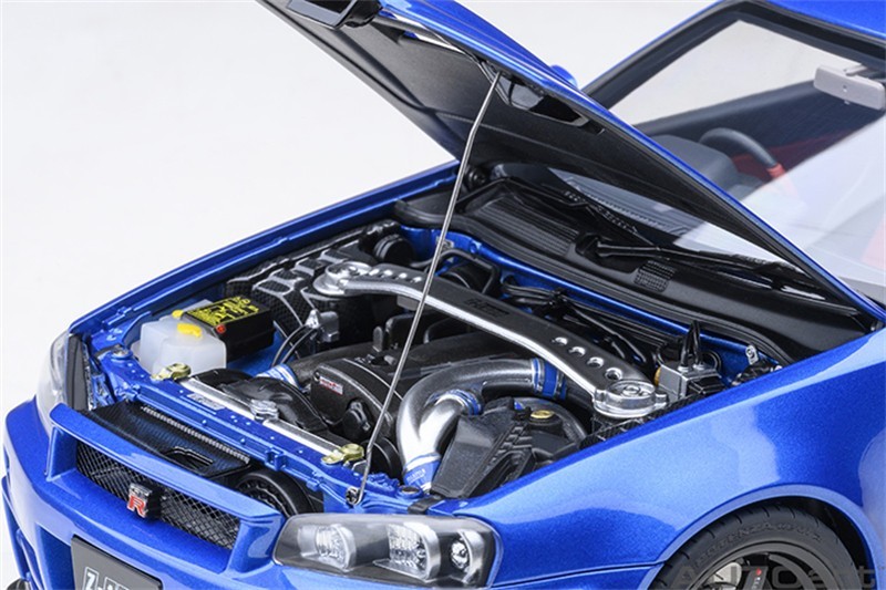 AUTOart 1/18 Nissan NISMO R34 GT-R Z-tune Blue Diecast Car Model 77462