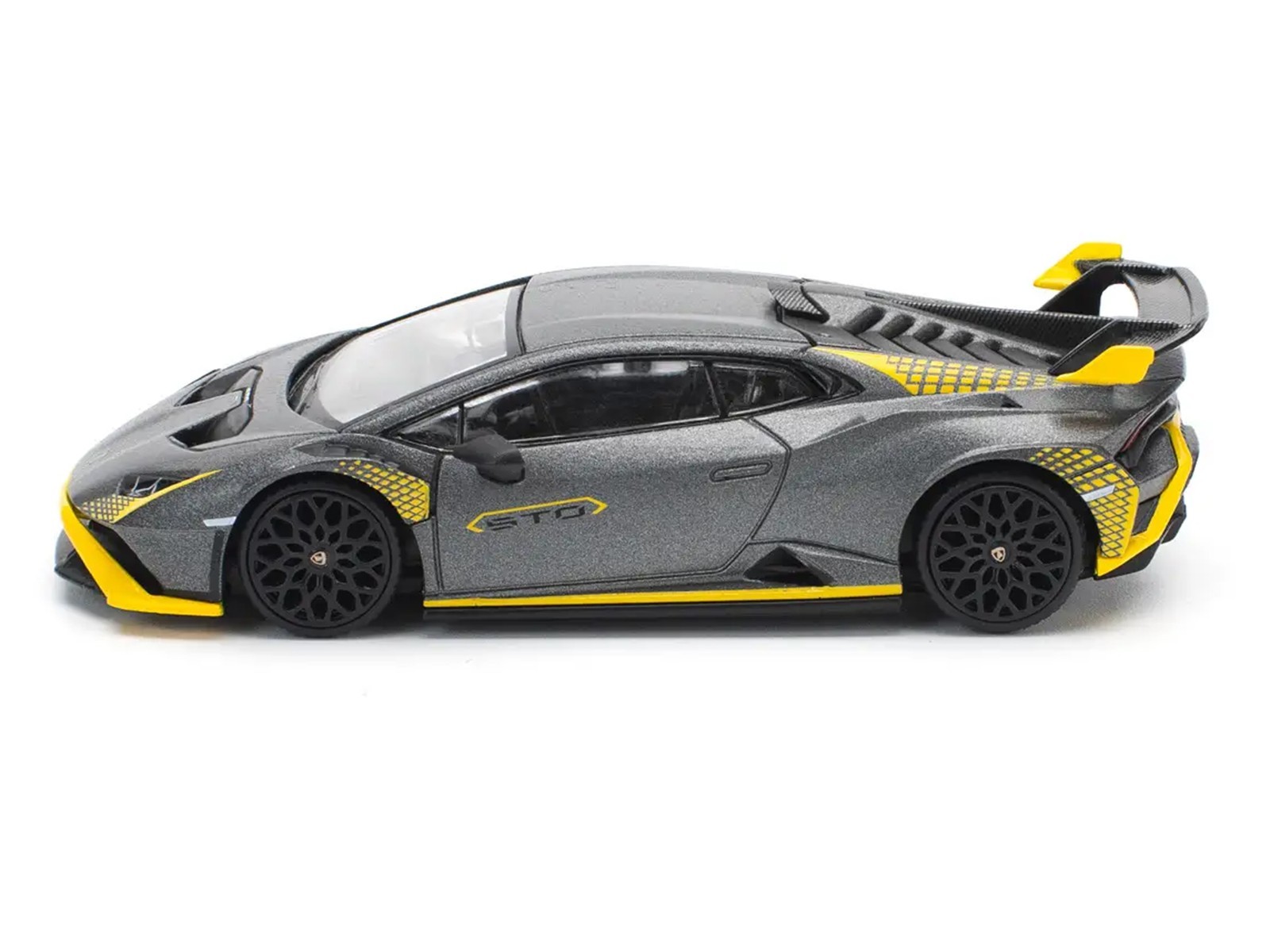 LAMBORGHINI HURACAN STO MATT GRAY 1/64 DIECAST MODEL CAR BY POP RACE PR640242