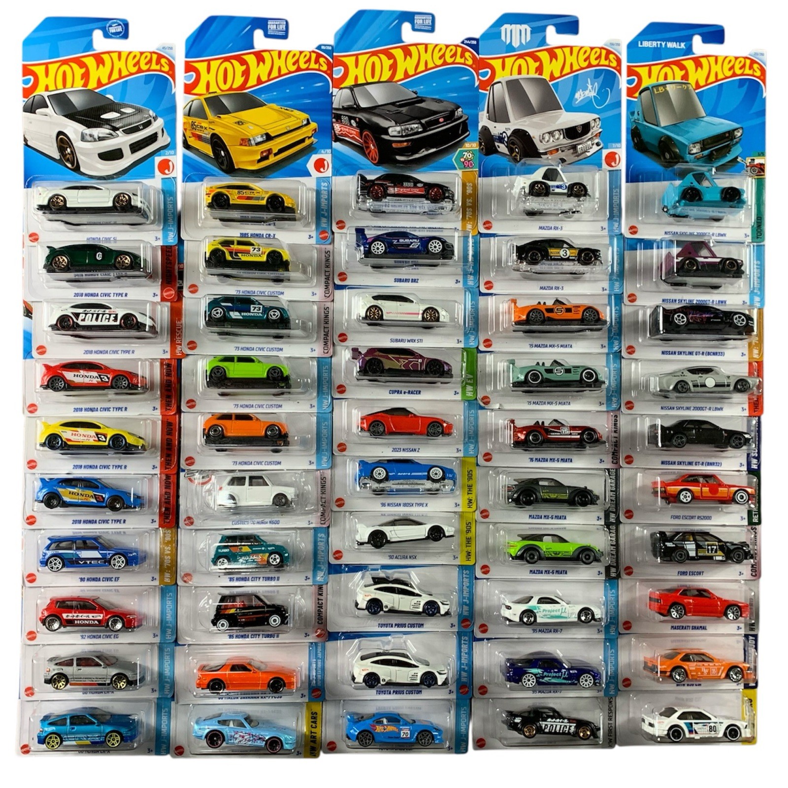 Hot Wheels BIG LOT of 50 Import Tuners Compacts Nissan Honda Acura Subaru Toyota