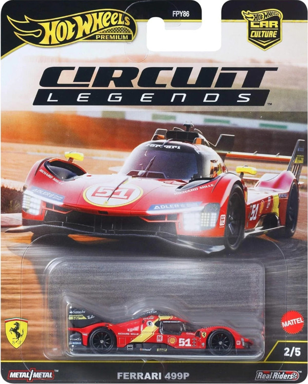 Hot Wheels Premium Car Culture 2025 Circuit Legends Ferrari 499P 2/5 New
