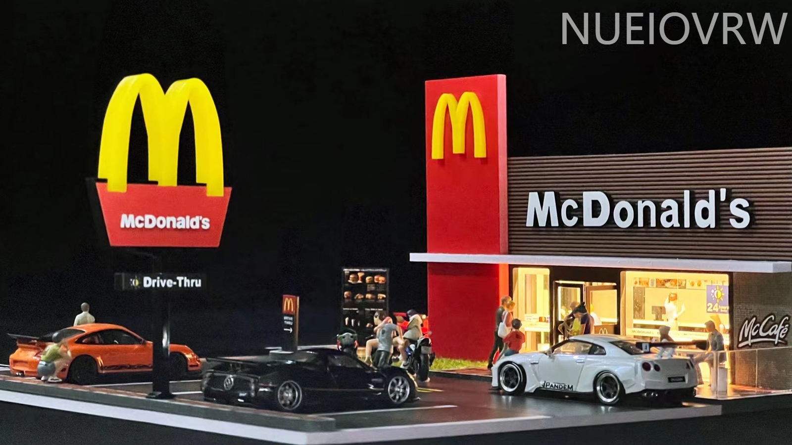 1/64 Scale Diorama Car Garage Model Backdrop Car Parking Lot Display Scene Model