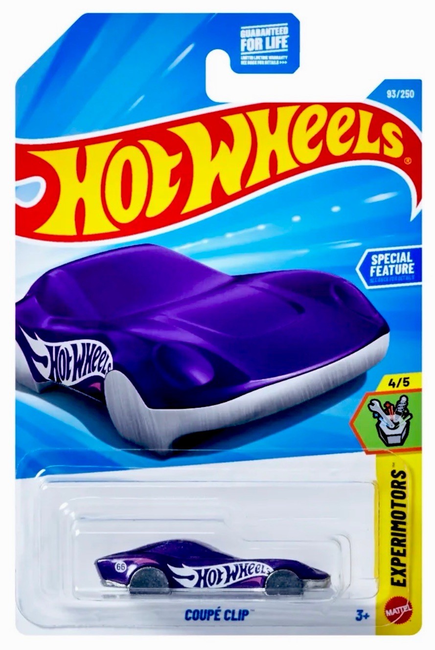 Hot Wheels Experimotors Coupé Clip Purple Silver Diecast Car 1:64 3+ Years