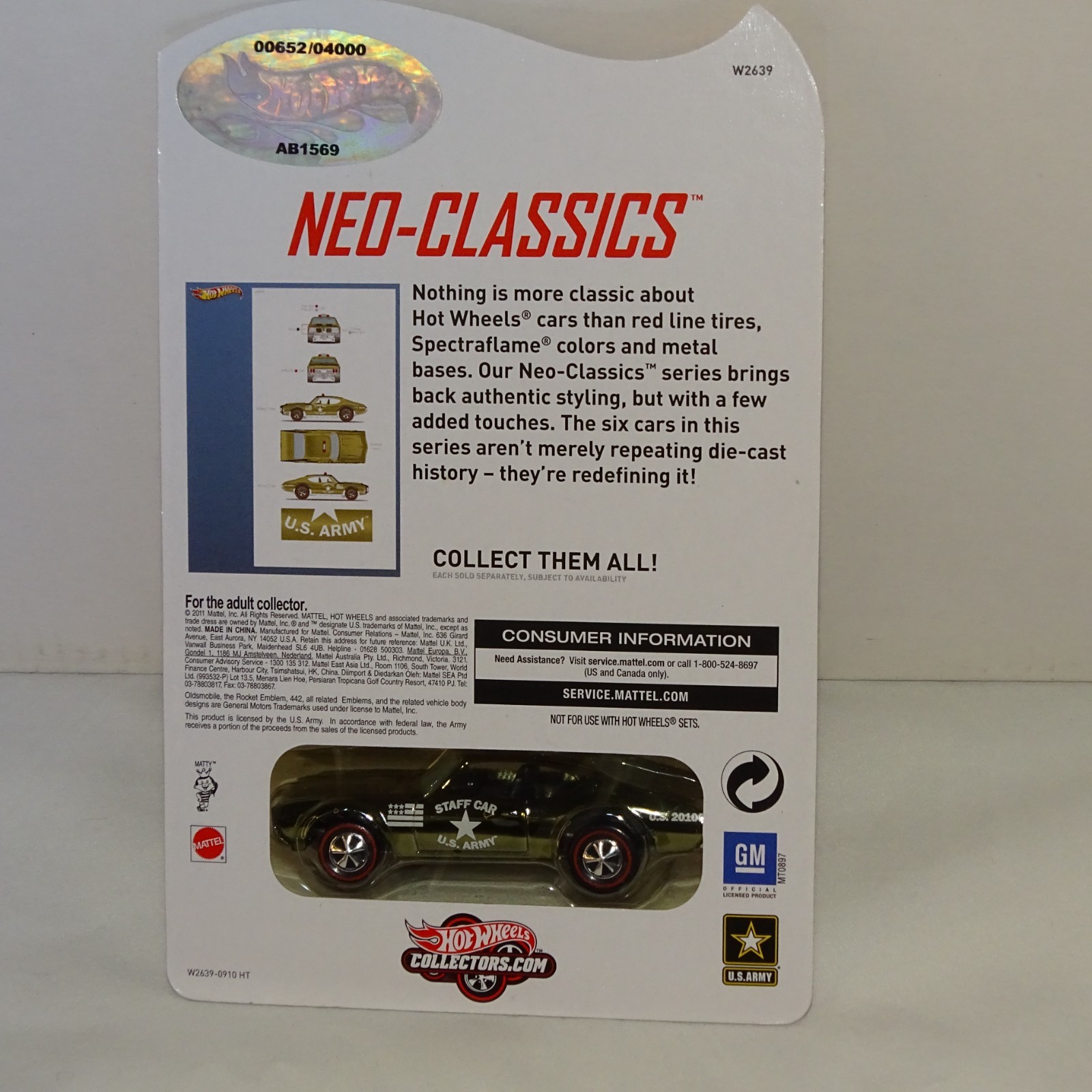 2011 Hot Wheels Neo Classics Series 10 Olds 442 Staff Car #6 00652/04000