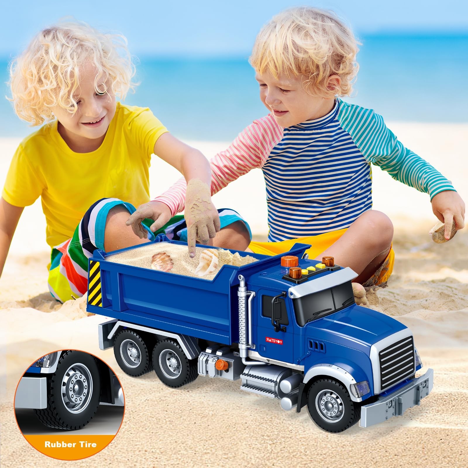 Large Dump Truck Toy for 3 4 5 6 7 Years Old Boy, Truck Toy with Sound and Li…
