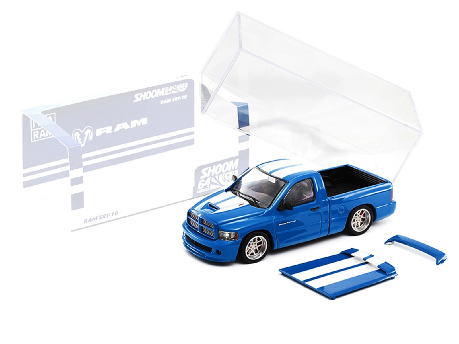 2003 DODGE RAM SRT-10 PICKUP ELECTRIC BLUE 1/64 DIECAST BY SHOOM64 103014-MJ1