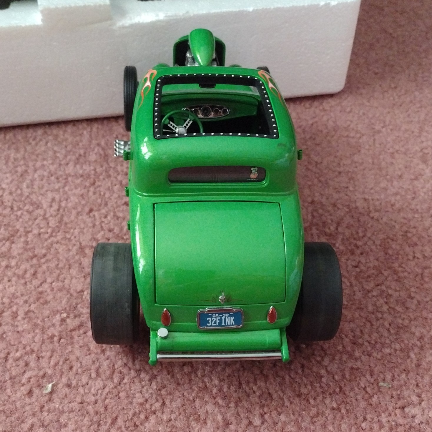 ACME Rat Fink Blown 1932 Ford 3-Window Green Diecast 1:18 Opening Parts