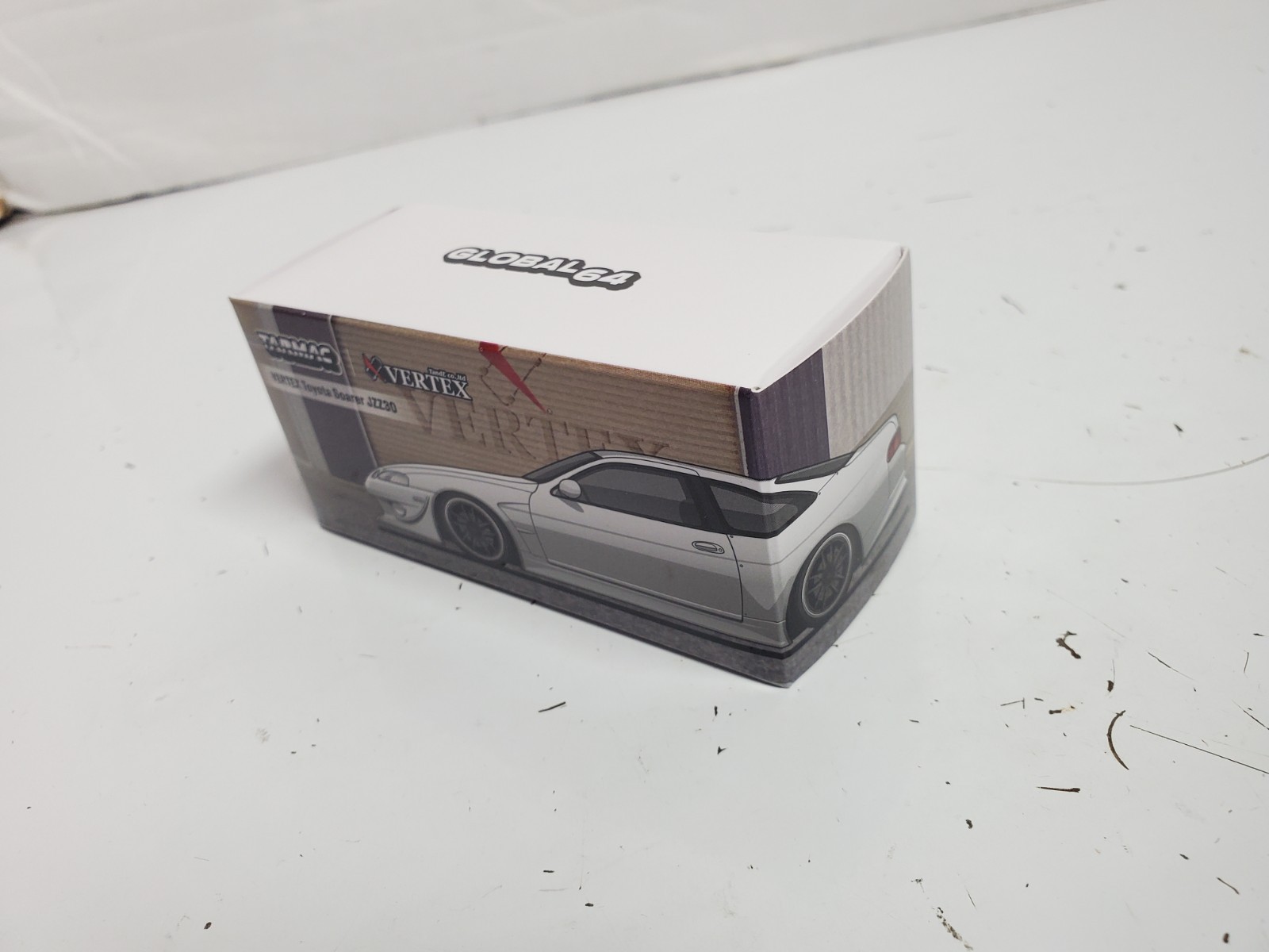 Tarmac Works 1/64 VERTEX TOYOTA SOARER JZZ30 Chrome Chase Diecast Car