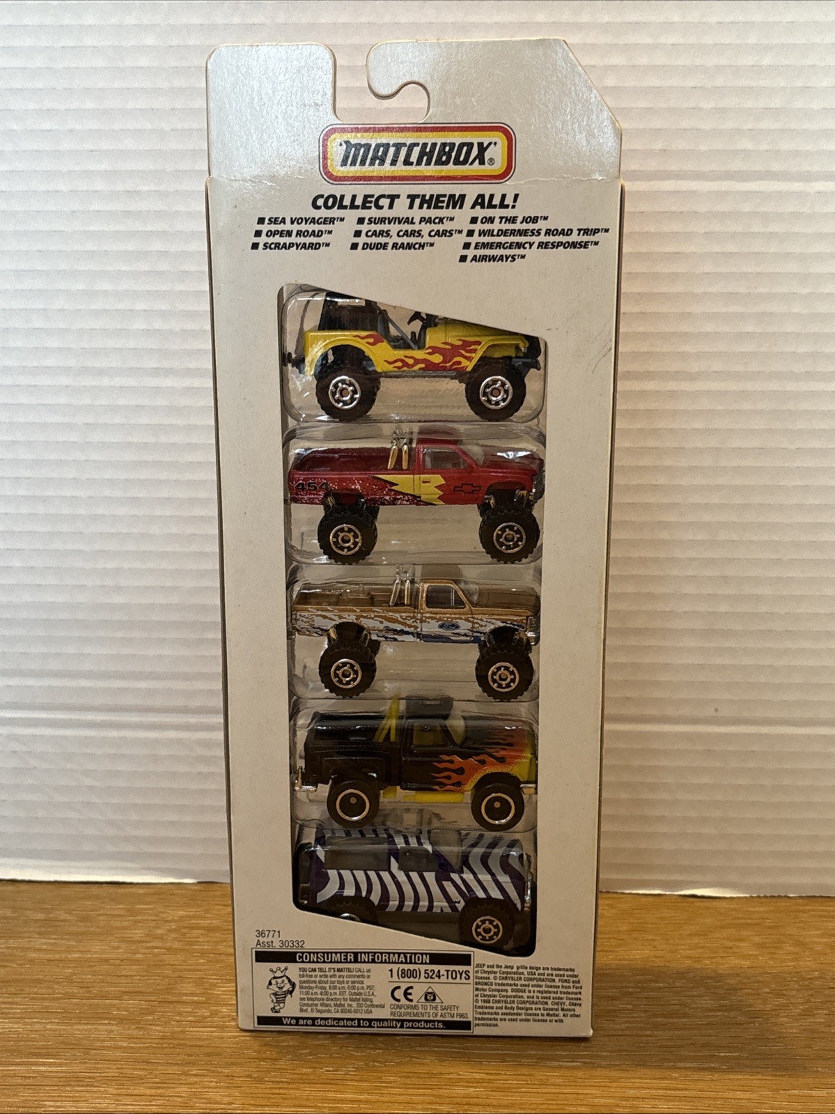 Vintage Matchbox Rugged Riders 5 Pack – Chevy Ford Jeep – SEALED #36771