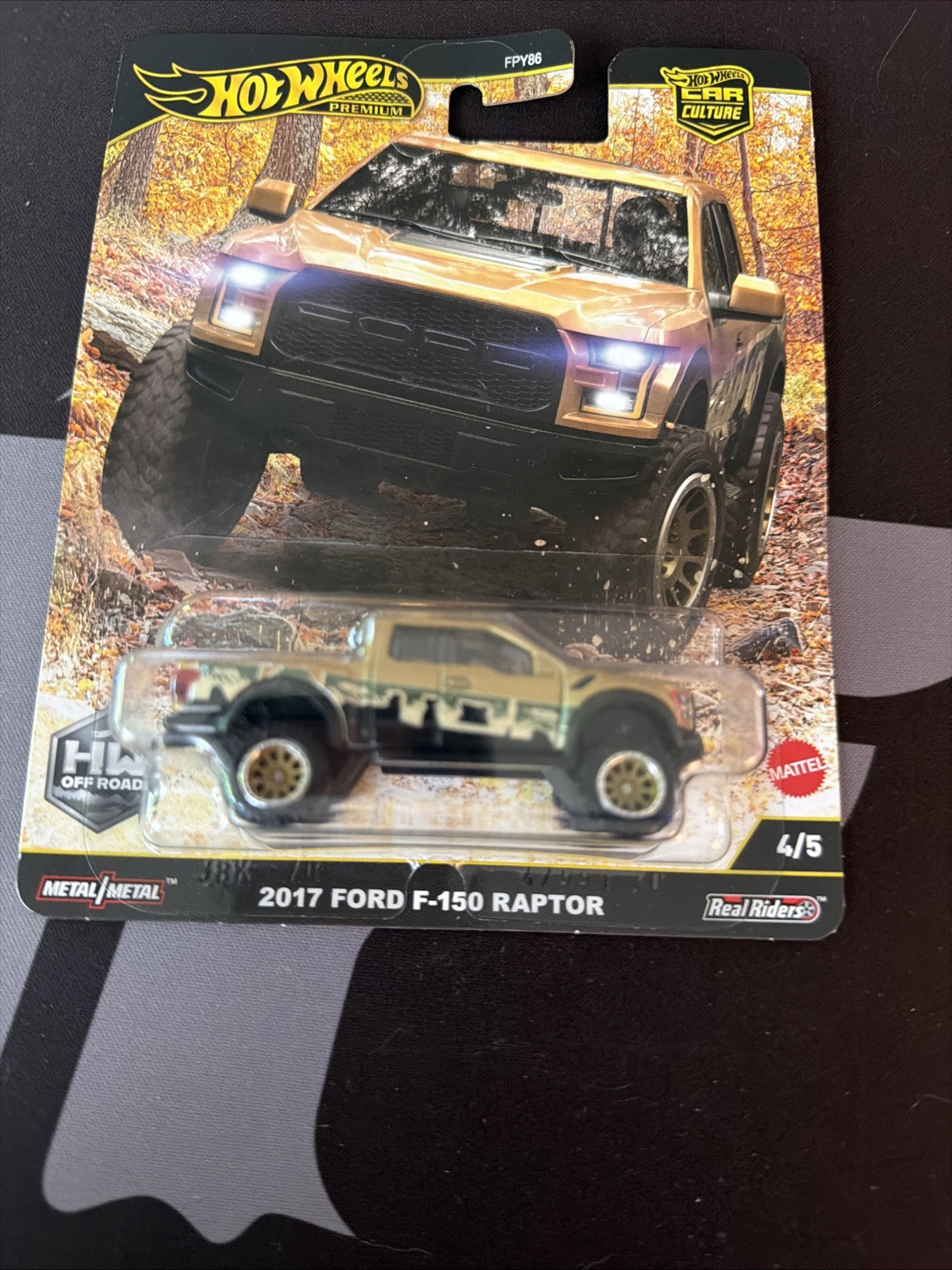 Hot Wheels Premium 2017 Ford F-150 Raptor Real Riders 1:64 Scale HW Off Road New