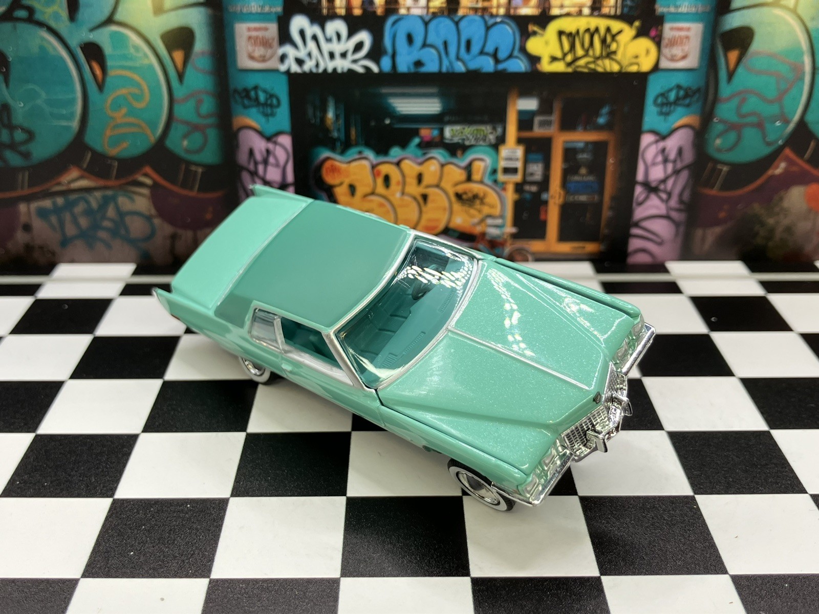 1971 Cadillac DeVille Lowrider 1/64 Scale Custom Diecast Car 3 Wheel Stance