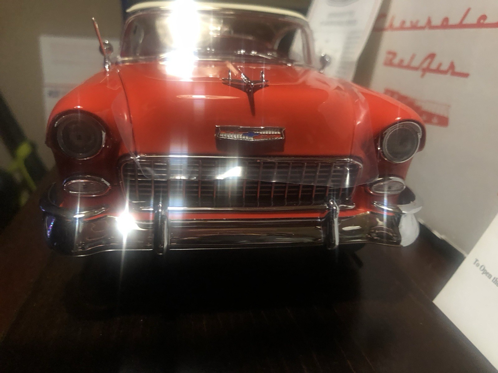 RARE 1:16 1955 Chevrolet Bel Air NIB W/ Title And Wood Stand