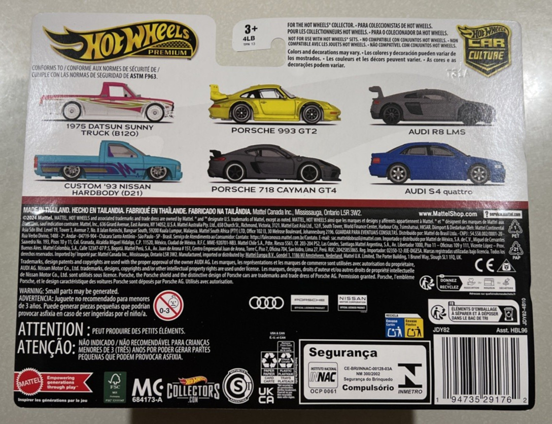 NEW 2024 Hot Wheels Car Culture Twin 2 Pack Audi S4 Quattro & Audi R8 LMS