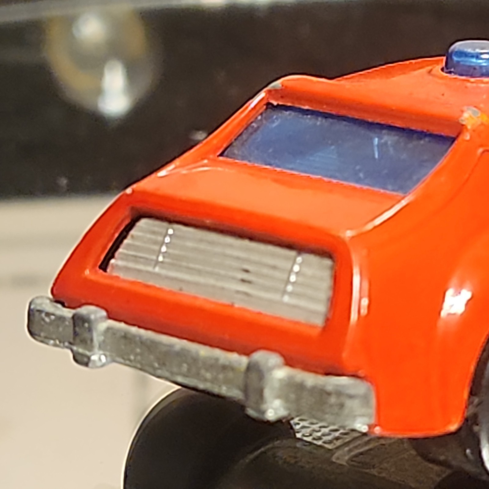 Vintage Lesney Matchbox Superfast Red Fire Chief Car with Outlined Shield Labels