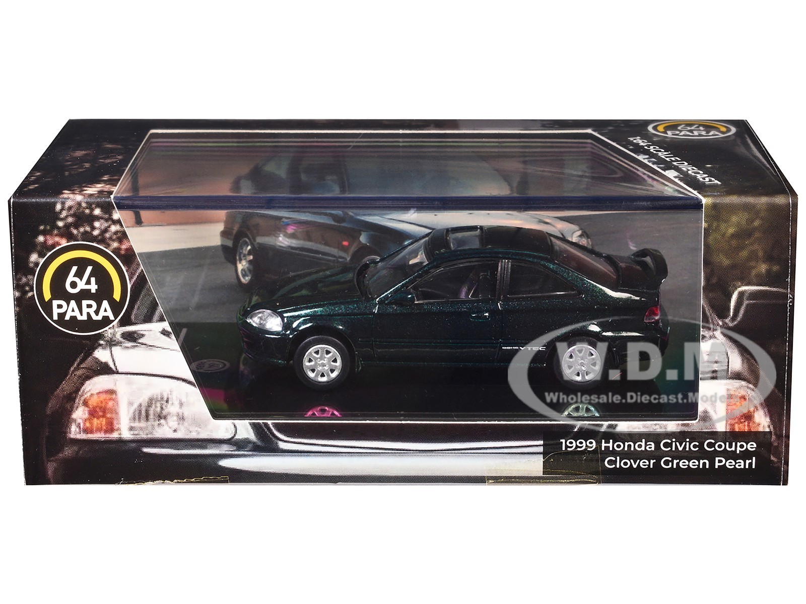 1999 HONDA CIVIC SI EM1 CLOVER GREEN 1/64 DIECAST MODEL CAR BY PARAGON PA-55625