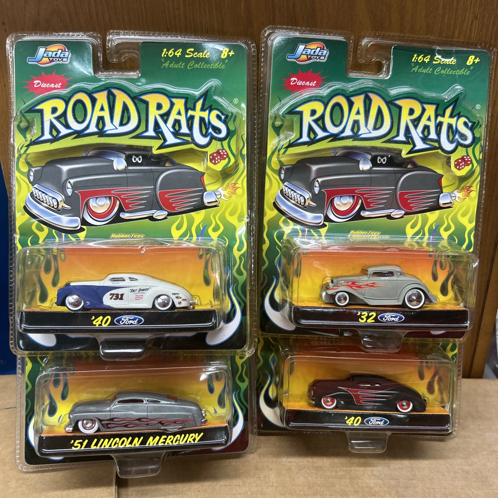1:64 Jada Road Rats LOT OF 4 LINCOLN LOW RIDERS RARE SALT SHAKER BONUS 32 FORD