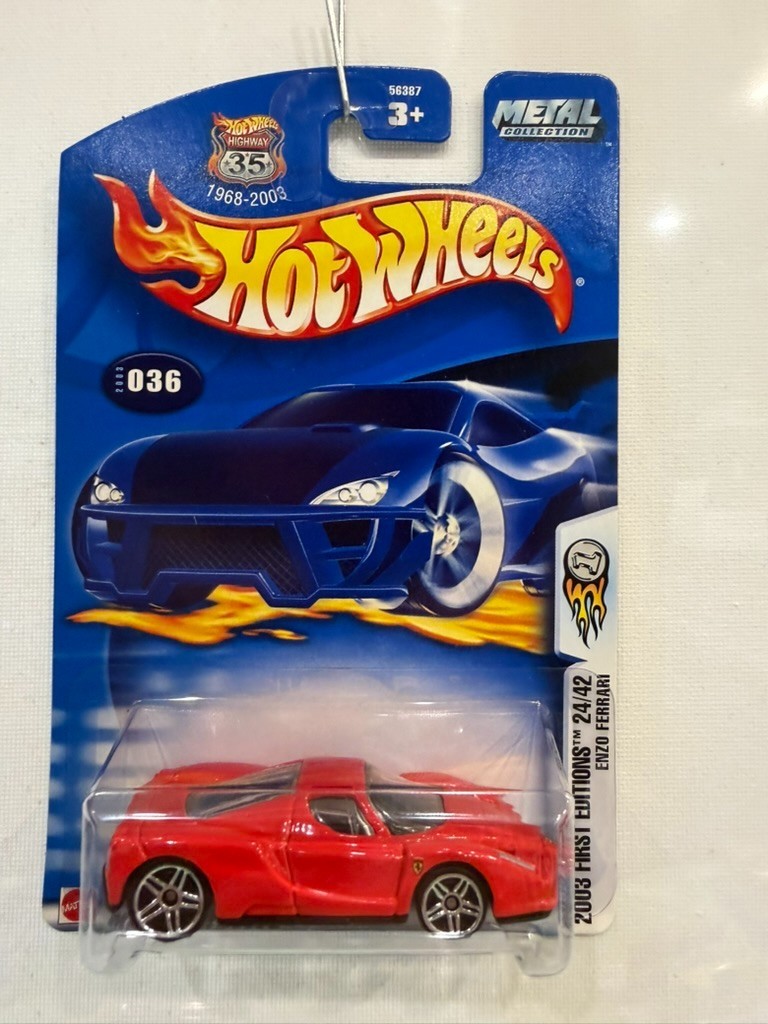 Hot Wheels 2003 First Editions Enzo Ferrari In Protector #24/42 Collector #036