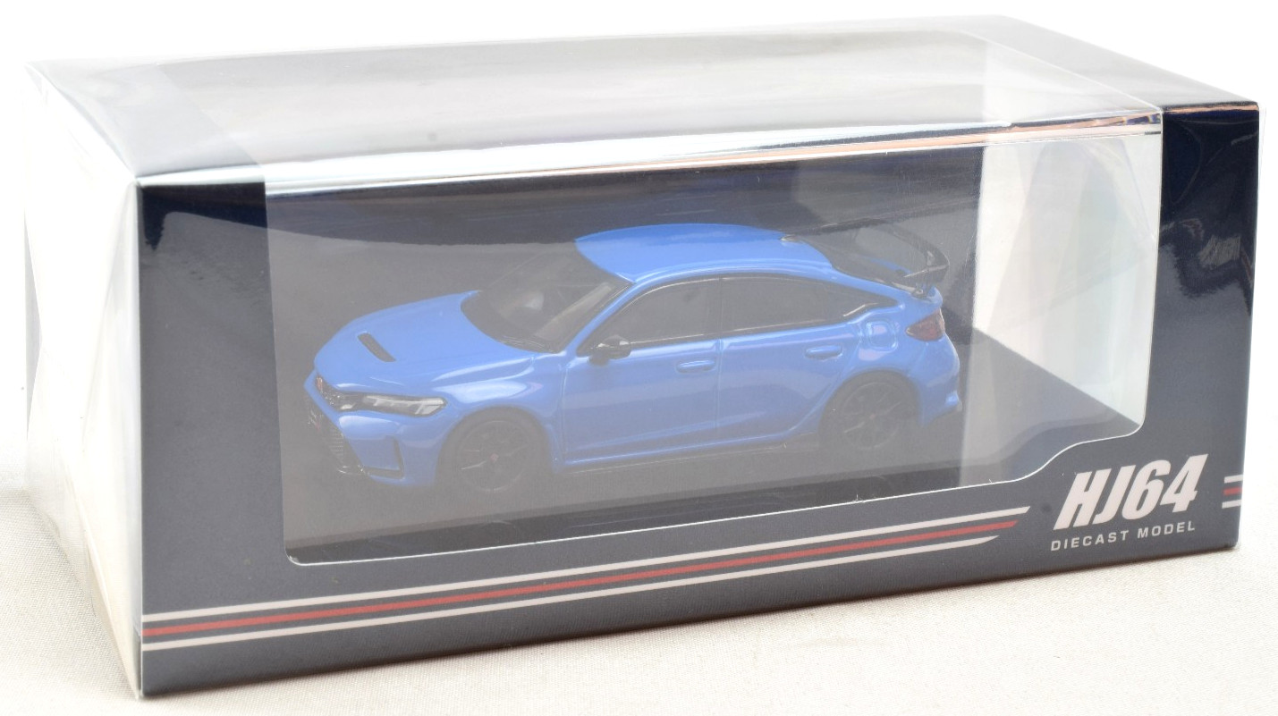 Hobby Japan Blue Honda Civic Type R – Racing Black Package 1:64 Car HJ644063BL