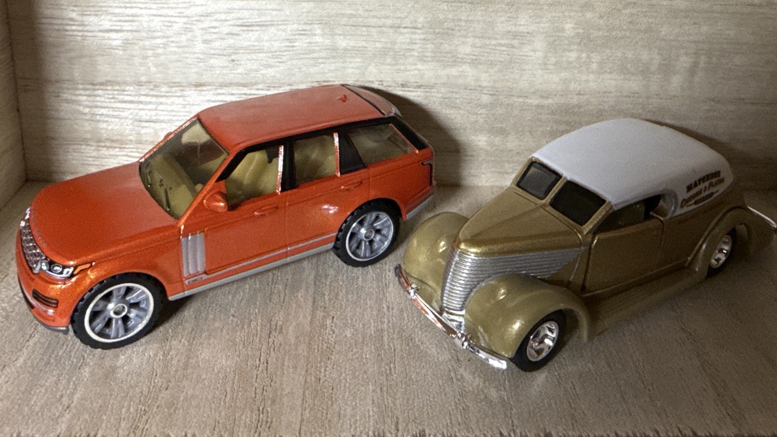 Matchbox Superfast Lot (2) With Moving Parts. ‘36 Ford Sedan & ‘18 Land Rover
