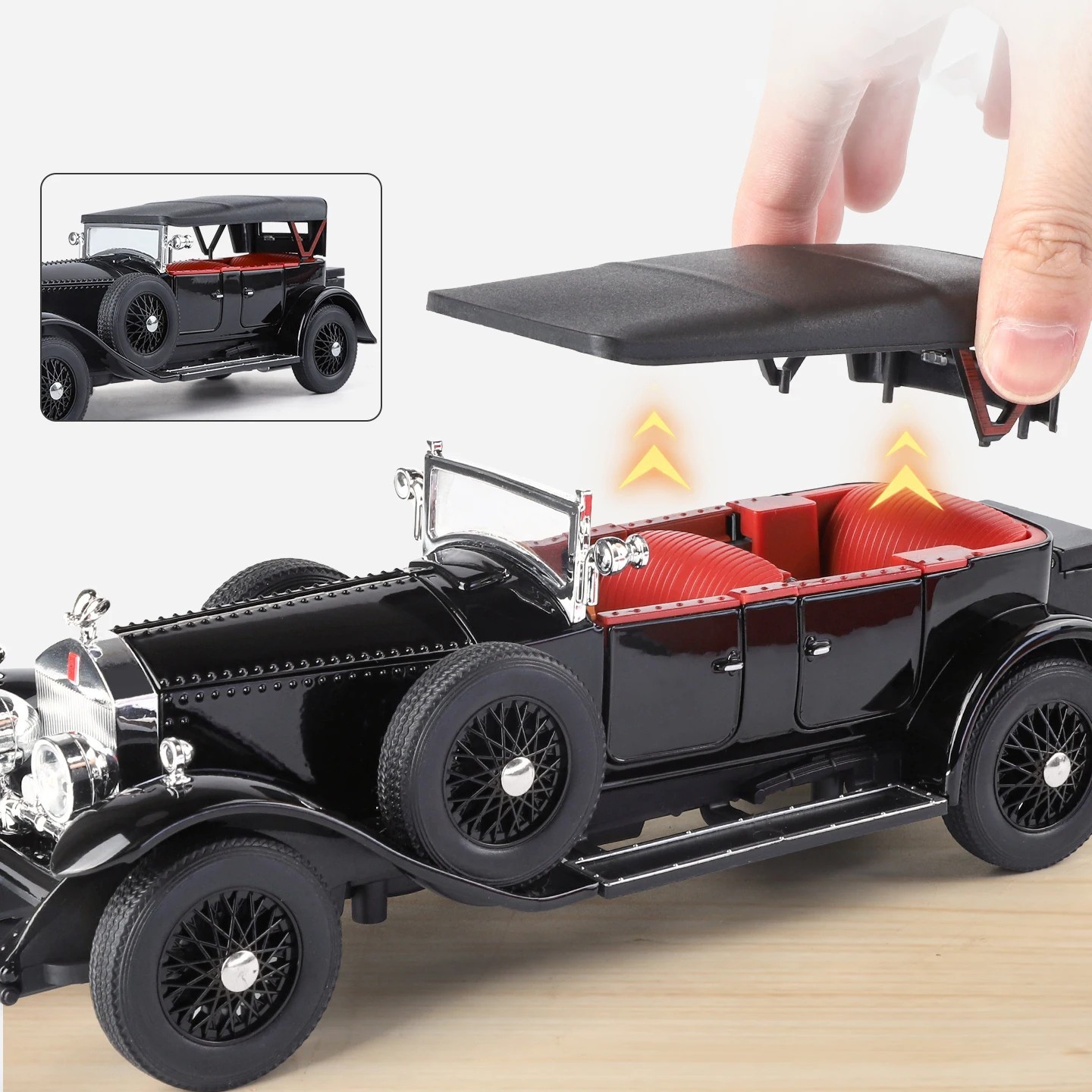 1:24 Diecast Rolls-Royce Phantom Classic Model Car Collectible Black Phantom