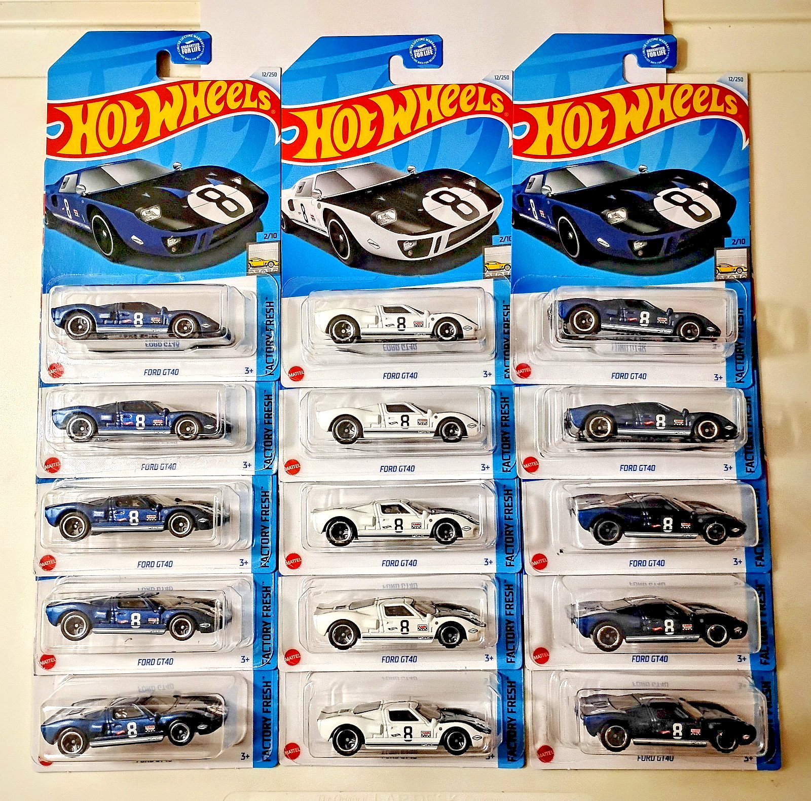 2024 Hot Wheels Lot 15 Ford GT40 12/250 Factory Fresh 2/10 Blue, White