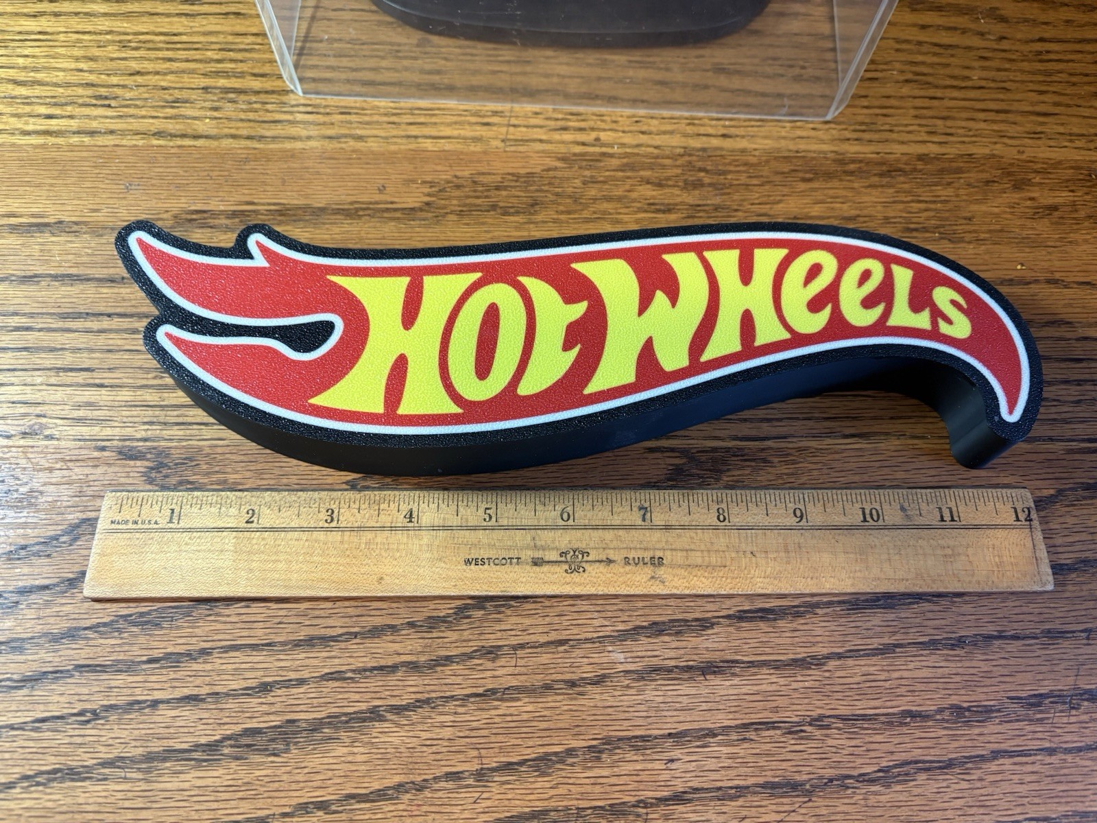 CUSTOM HOT WHEELS 3D Deluxe LASER PRINTED Plastic Box Sign 12×3”+HW LEGENDS FRAM
