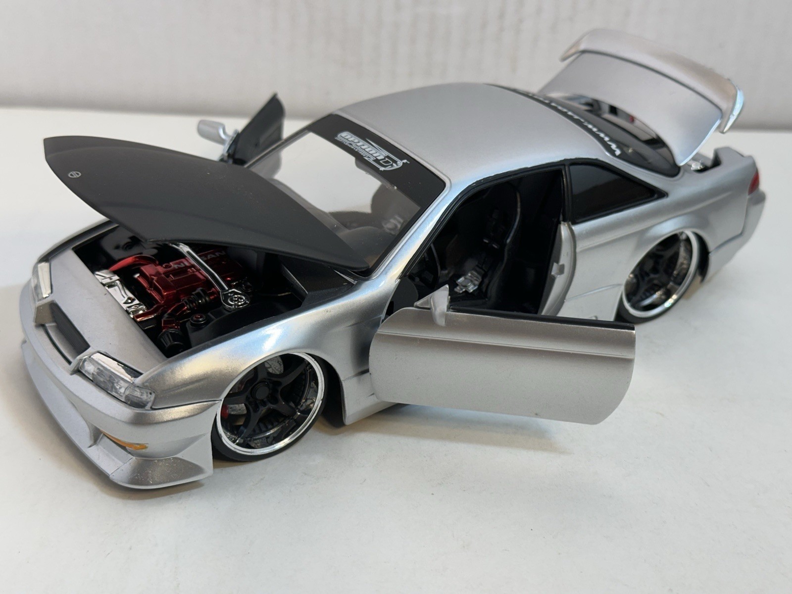 JADA OPTION D 1998 NISSAN 240SX (S-14) SILVER 1:24 DIECAST MODEL CAR NEW NO BOX