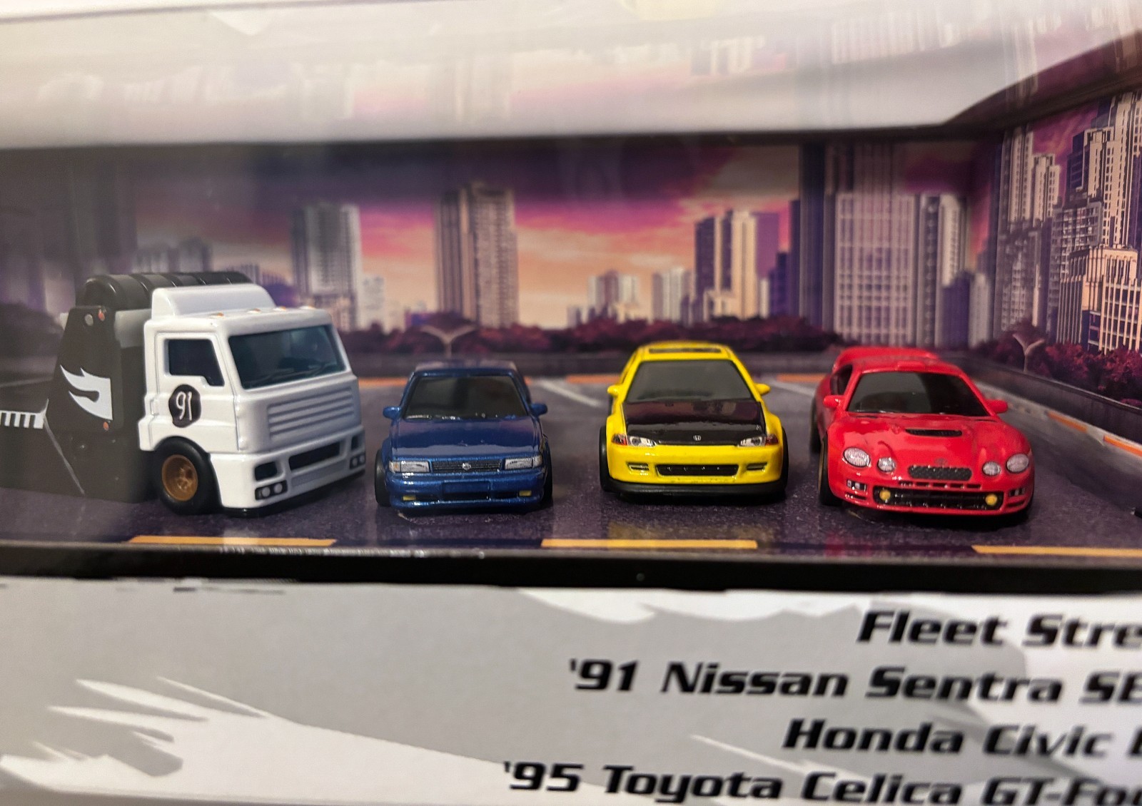 Hot Wheels Diorama Box Set HONDA CIVIC EG TOYOTA CELICA NISSAN SENTRA FLEET STRE