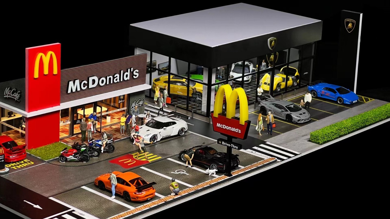 1/64 Diorama Car Garage Model Building Backdrop Parking Lot Display Scene Model