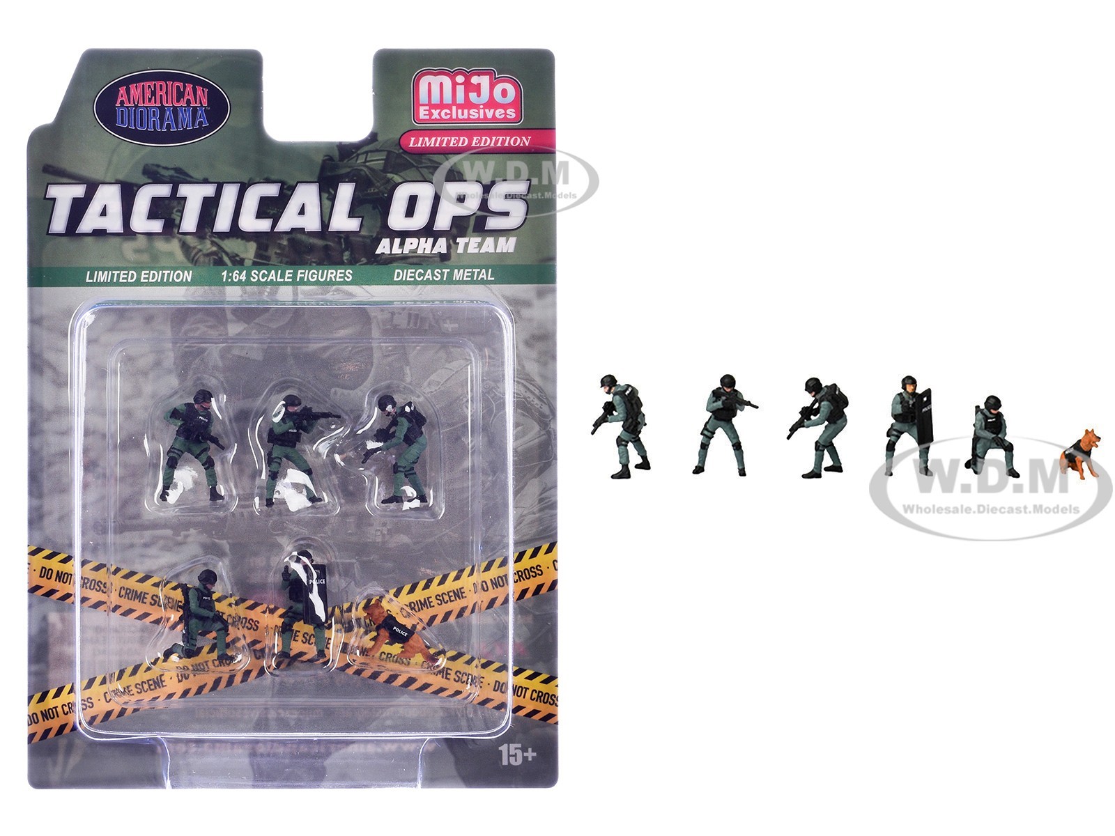 “TACTICAL OPS ALPHA TEAM” 6 PC FIGURE SET FOR 1/64 BY AMERICAN DIORAMA AD-2440MJ
