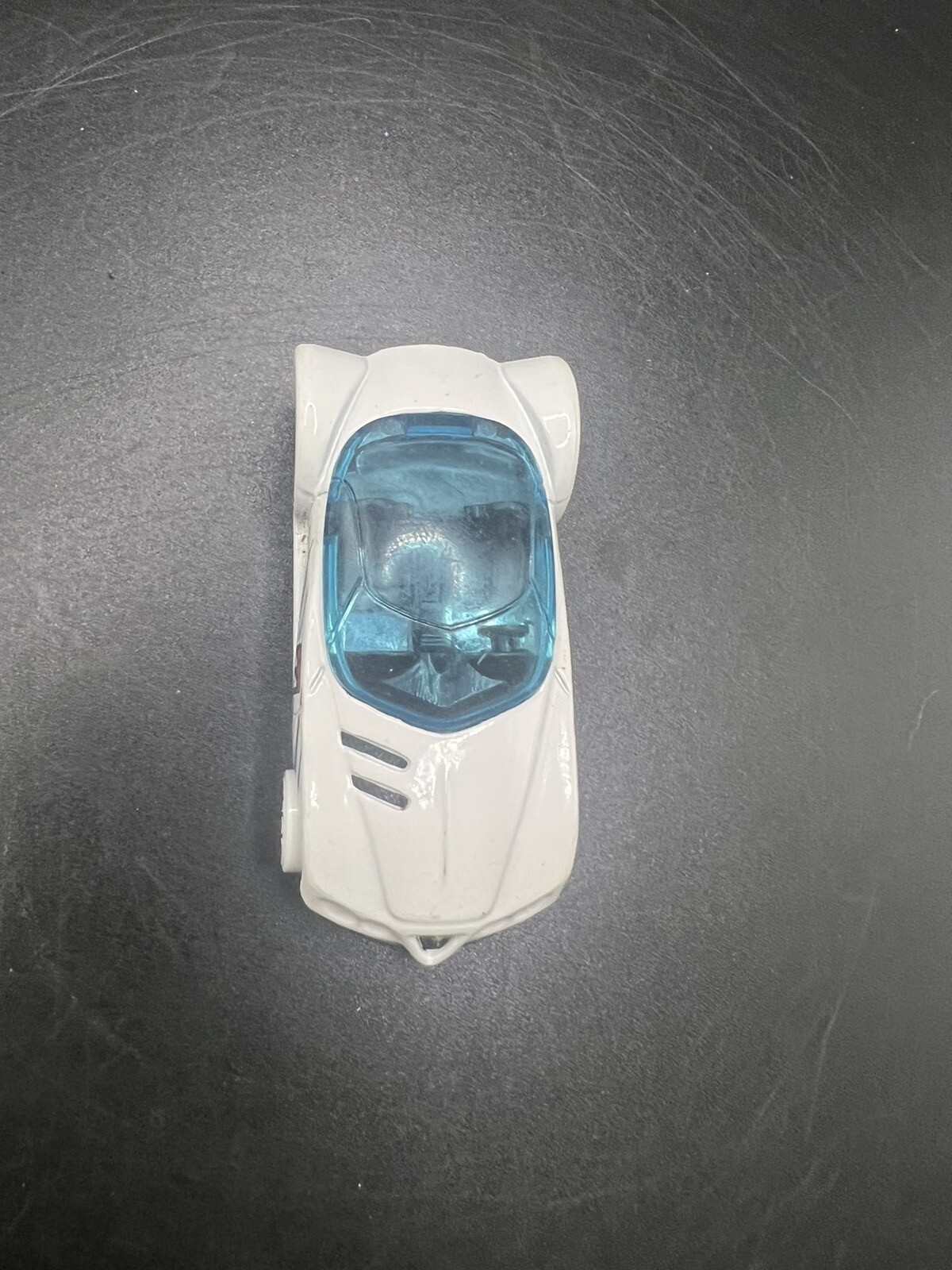 Hot Wheels Golden Arrow Toy Car White with Light Blue and Black Stripes 2016