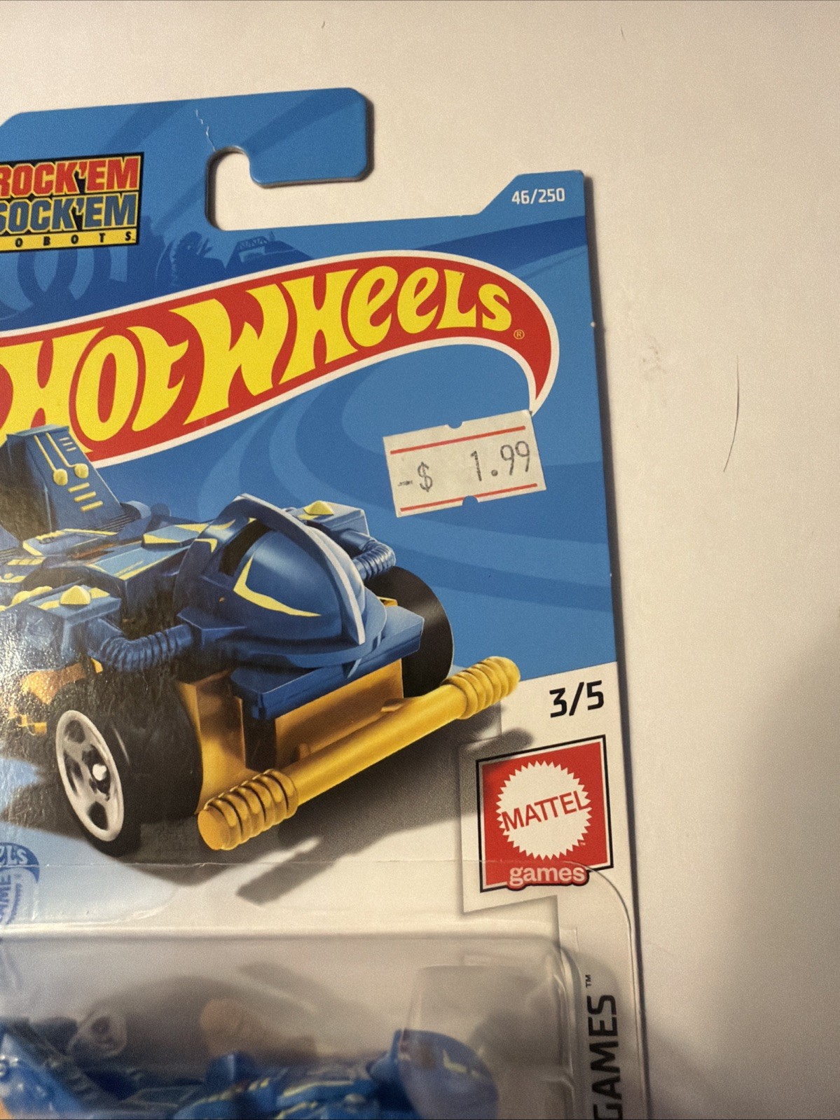Hot Wheels Rock’em Sock’em Mattel Games 3/5 Zombot 46/250 Blue/Yellow