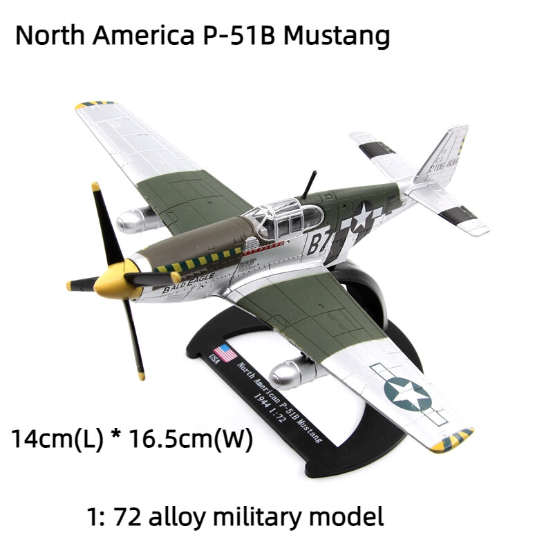 1:72 Alloy Diecast Military Model United Kingdom P-51 Mustang Fighter Aircraft